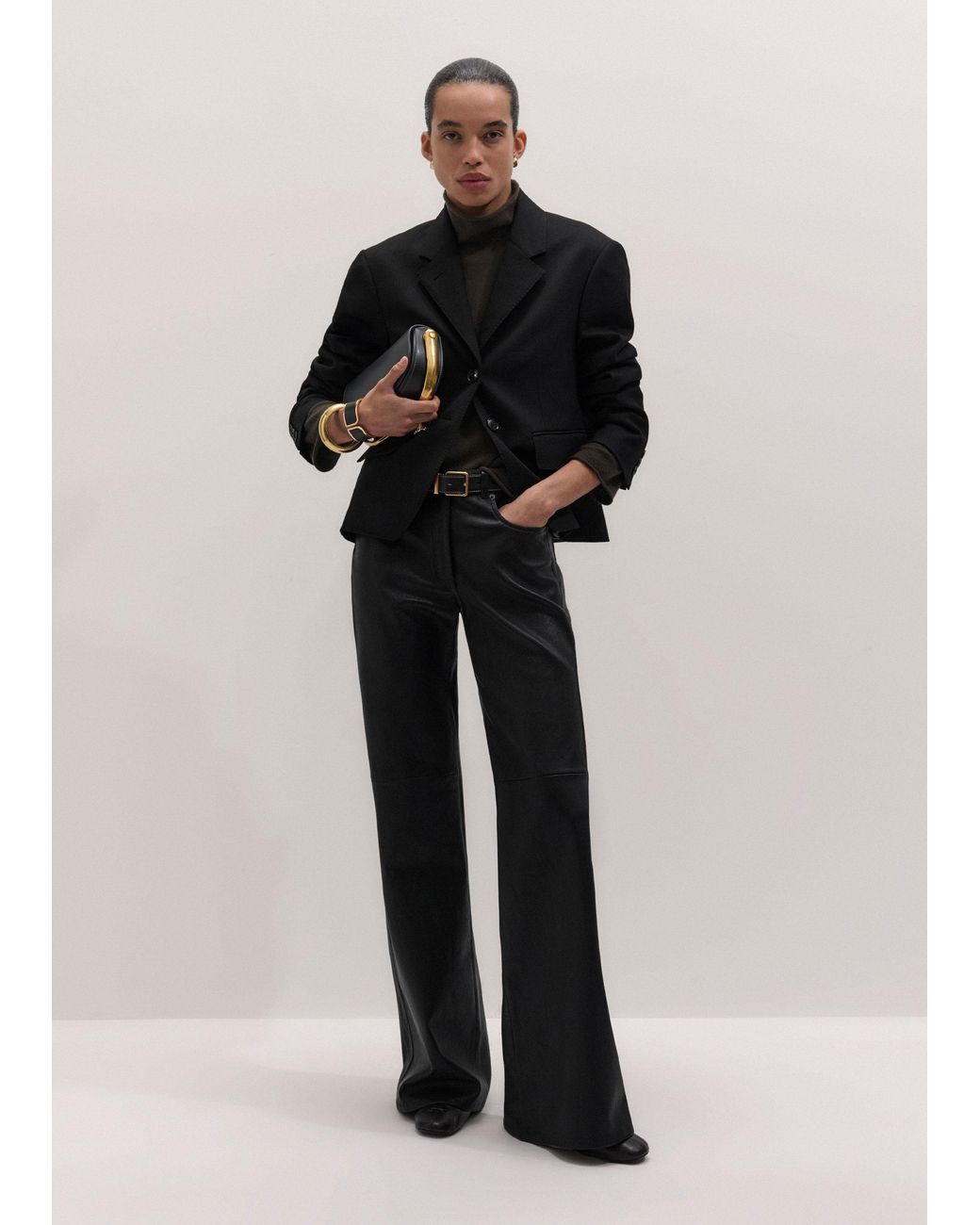 ME+EM Black Cropped Intelligently Oversized Jacket