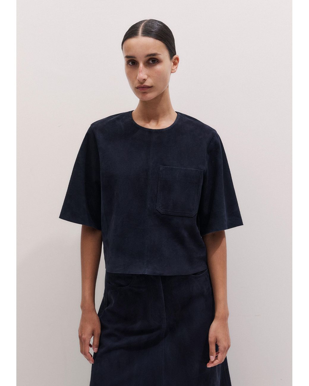 ME+EM Blue Luxe Boxy T-Shirt