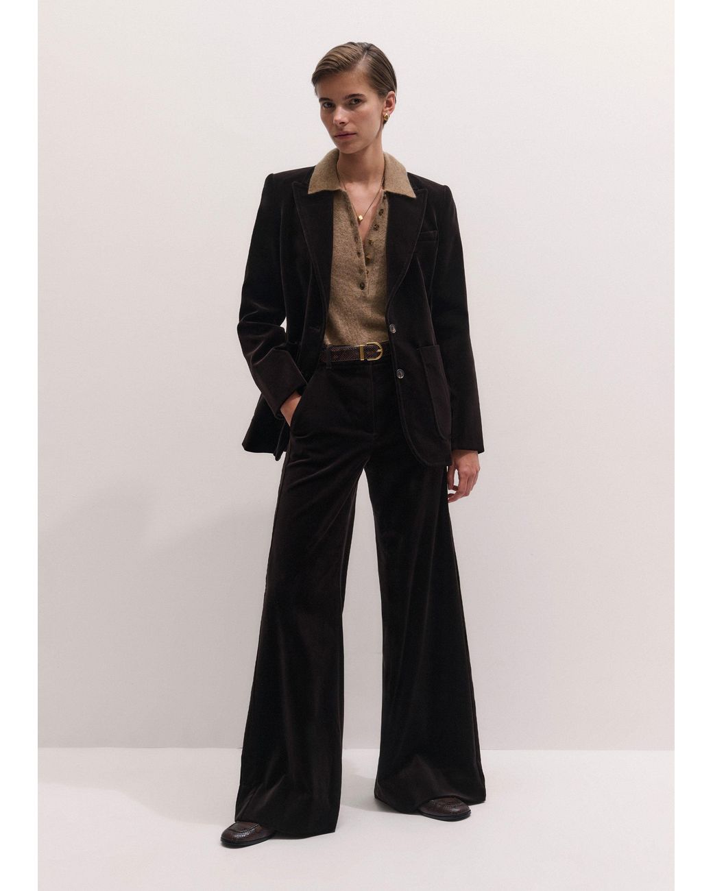 ME+EM Black Sharp Shoulder Contour Blazer