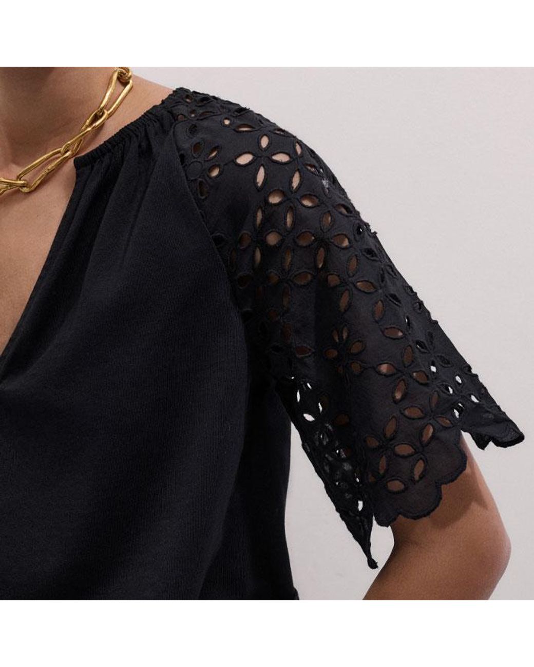 ME+EM Black Broderie Anglaise Maxi Dress + Top