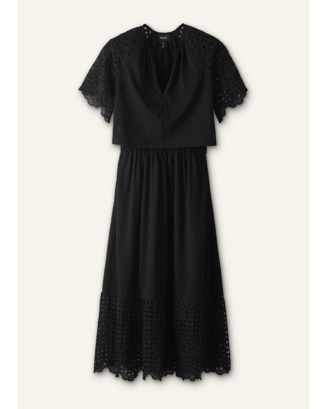 ME+EM Black Broderie Anglaise Maxi Dress + Top
