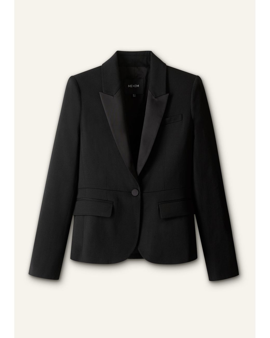 ME+EM Black Contour Tux Blazer