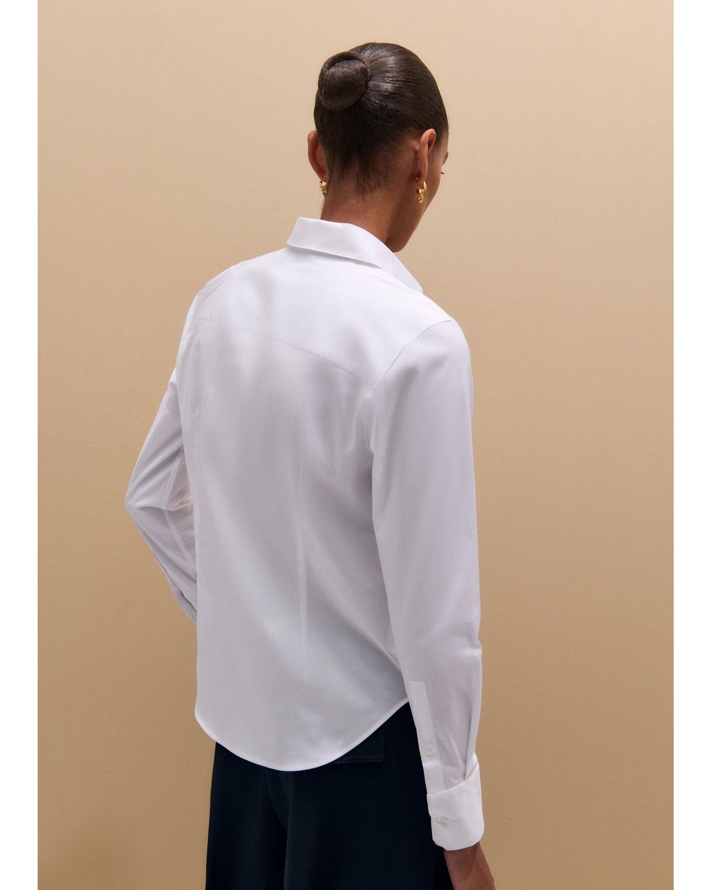 ME+EM Blue Fitted Swan Logo Shirt