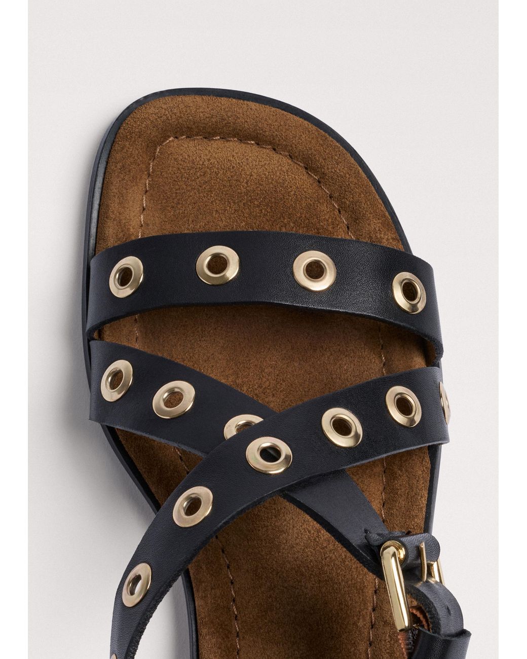 ME+EM Black Eyelet Sandal