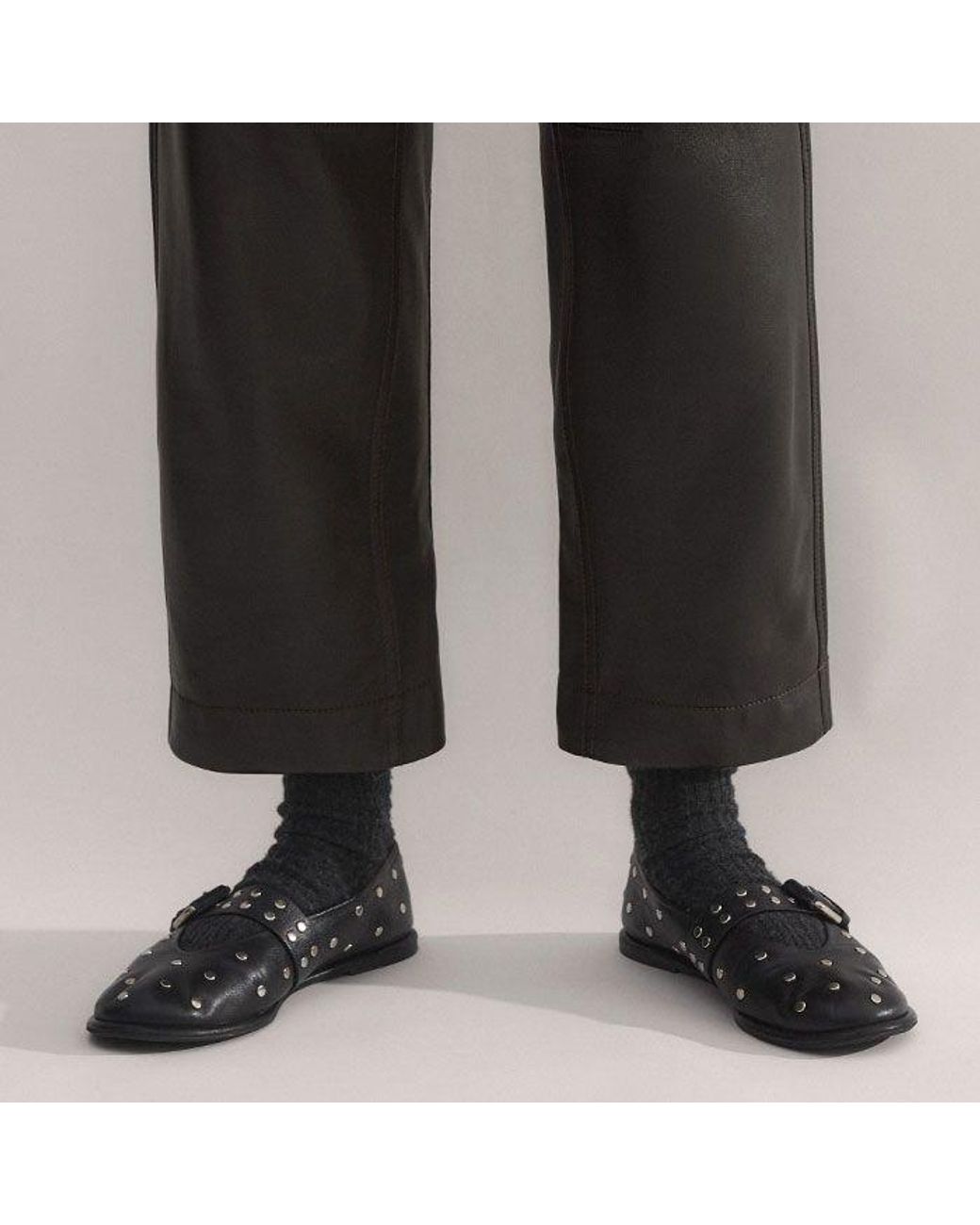 ME+EM Black Engineered-Leg Trouser
