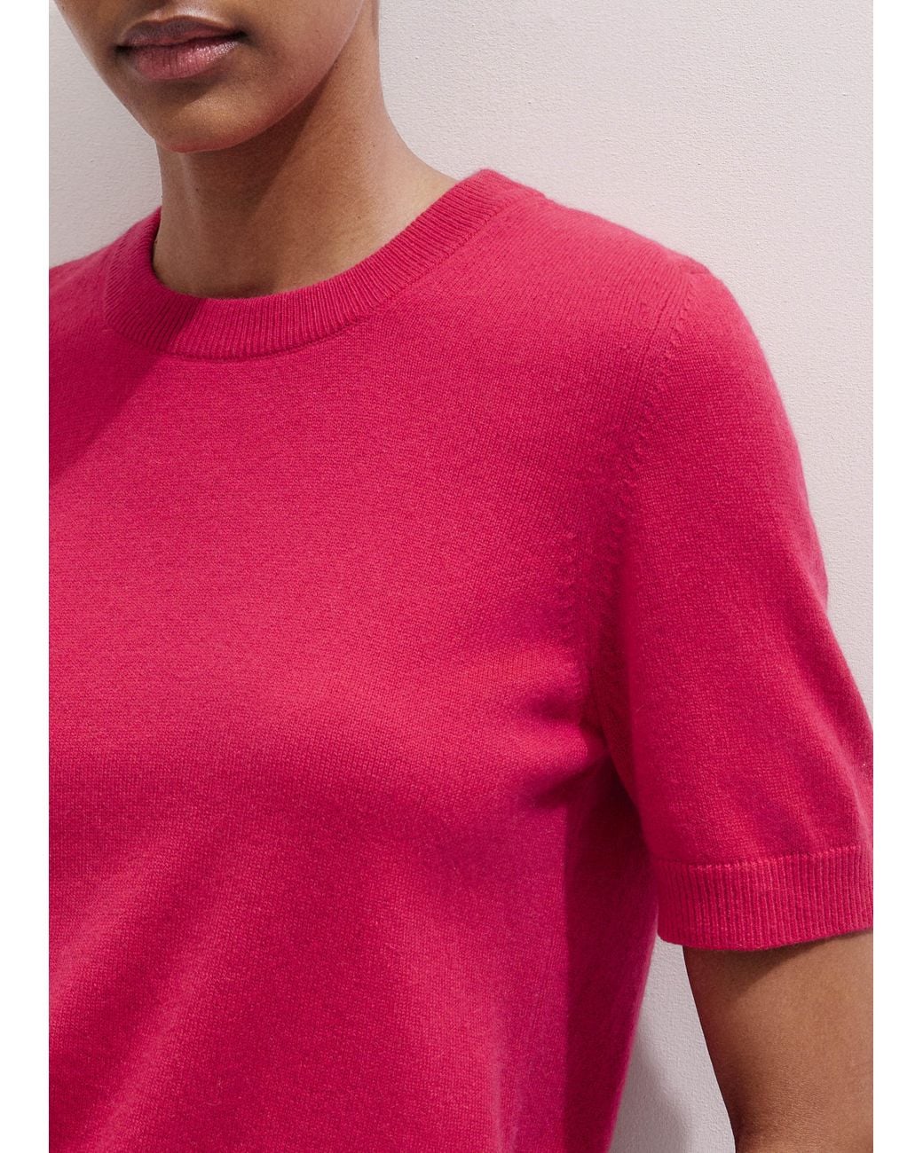 ME+EM Red Cashmere Crop Tee
