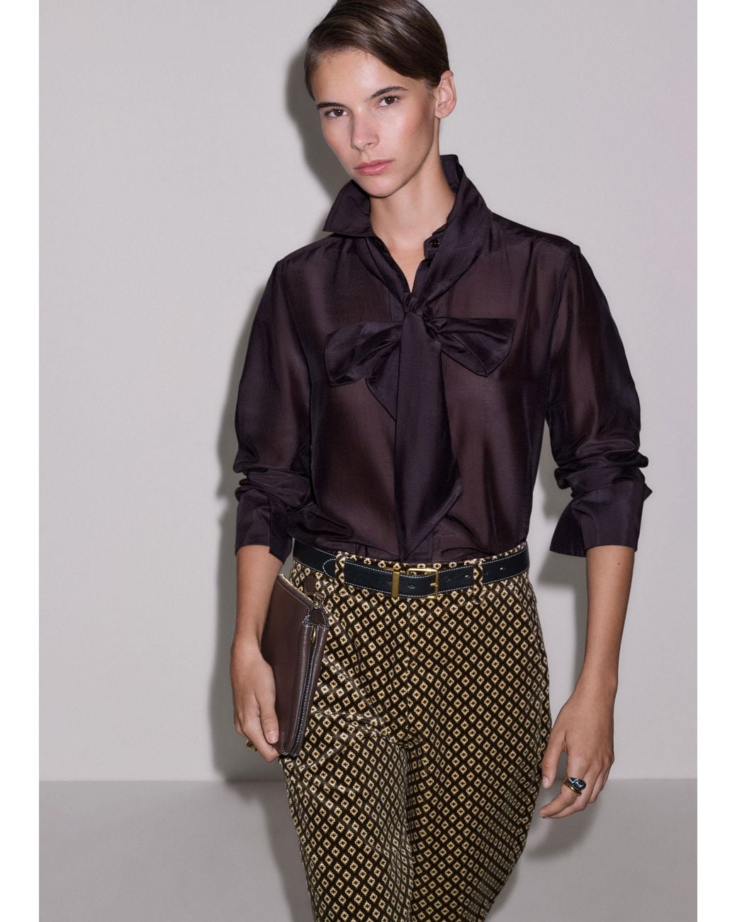 ME+EM Black Silk Cotton Cloud Layering Shirt + Tie