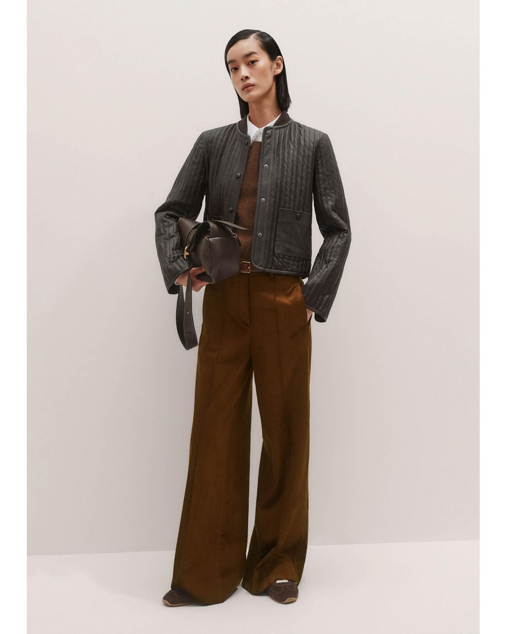 ME+EM Brown Straight Sweater Vest