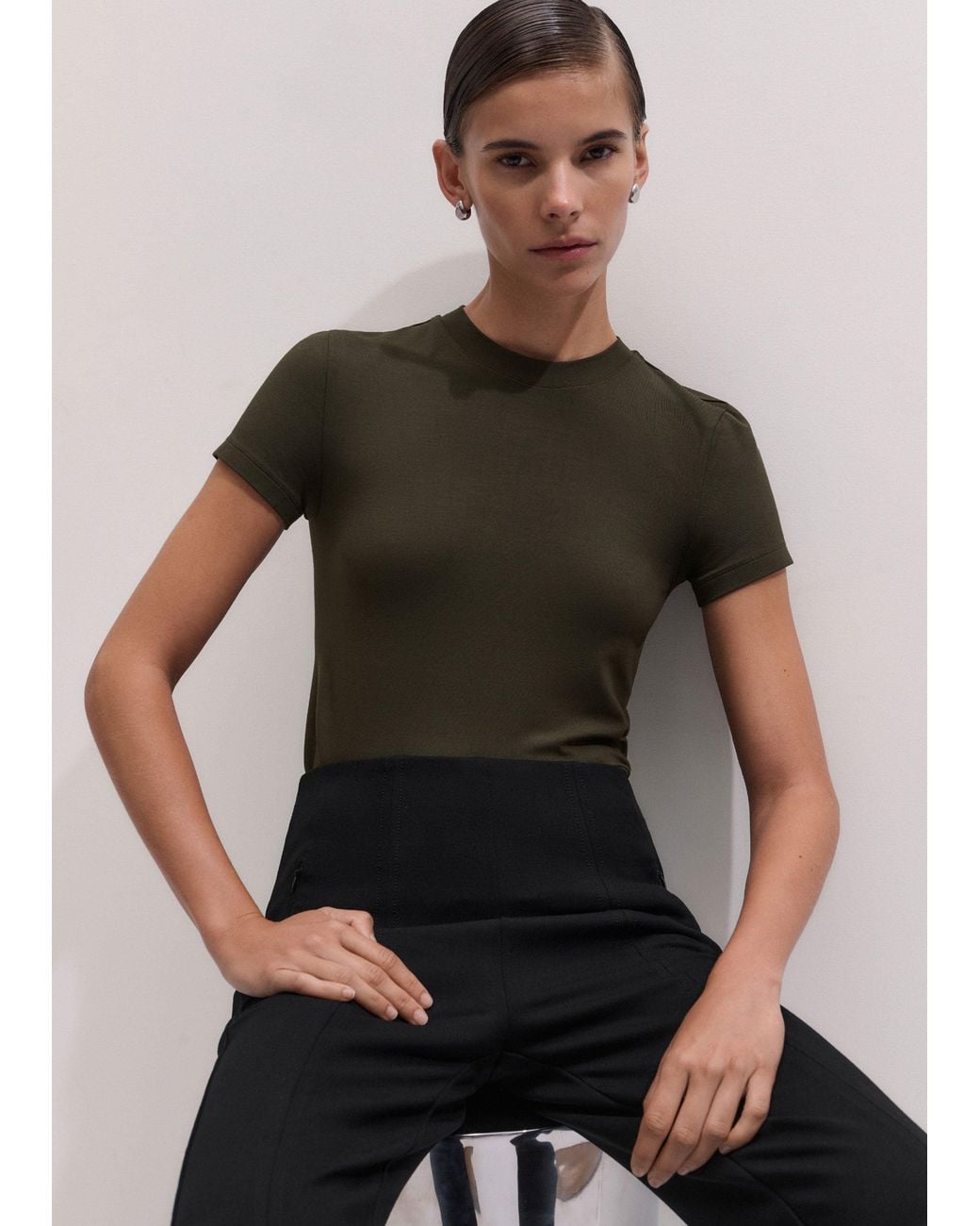 ME+EM Green Modal Fitted Tee