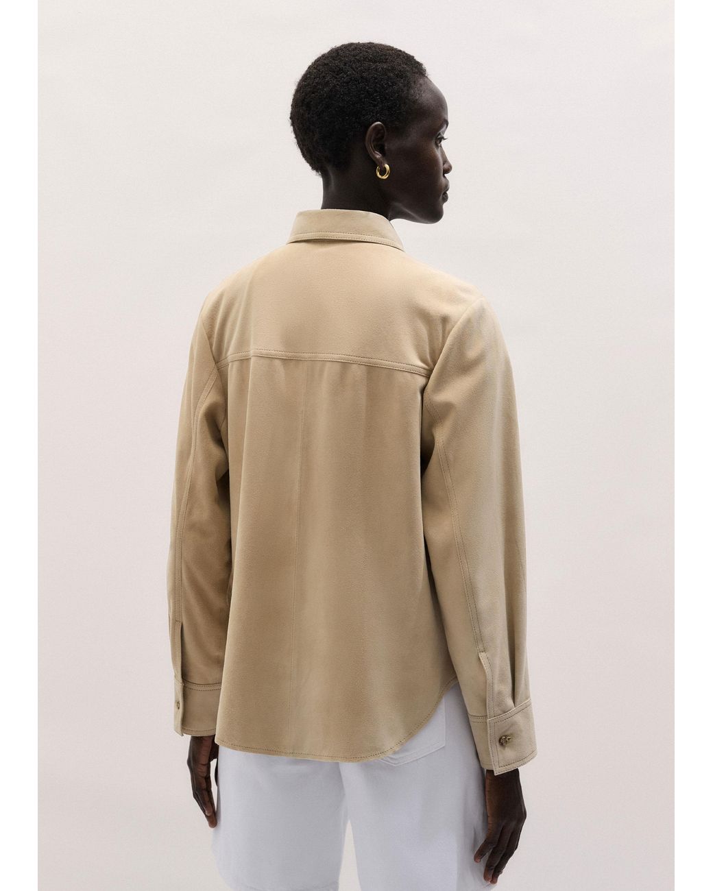 ME+EM Multicolor Luxe Suede Straight Shirt