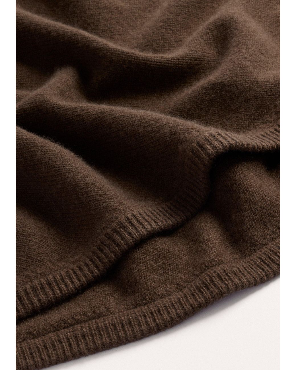 ME+EM Brown Cashmere Triangle Knit Scarf