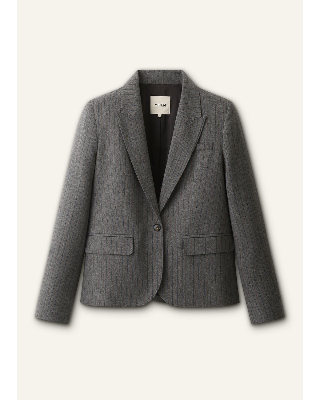 ME+EM Black Short Sharp Shoulder Blazer