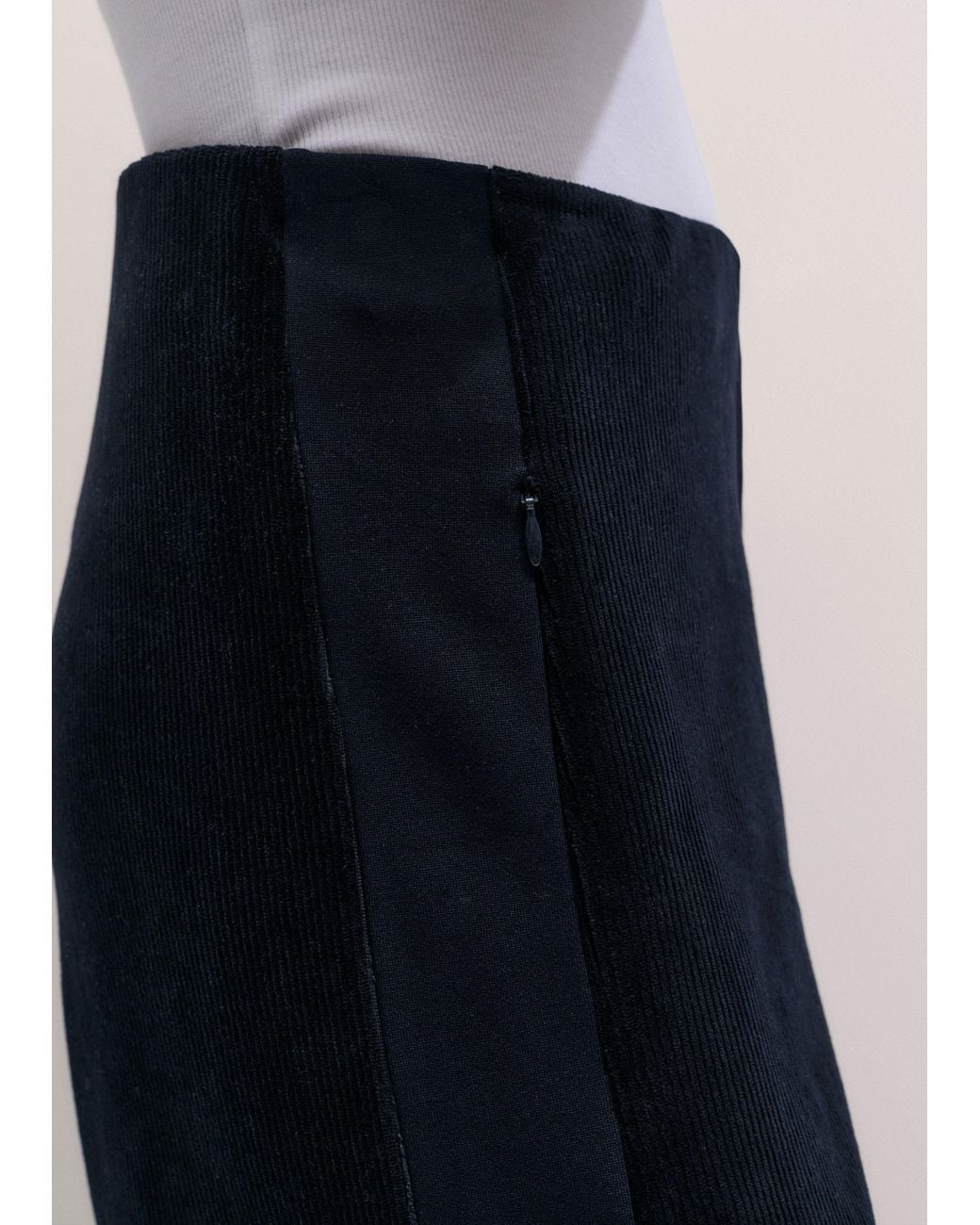 ME+EM Blue Cord Velour Wide Leg Trouser