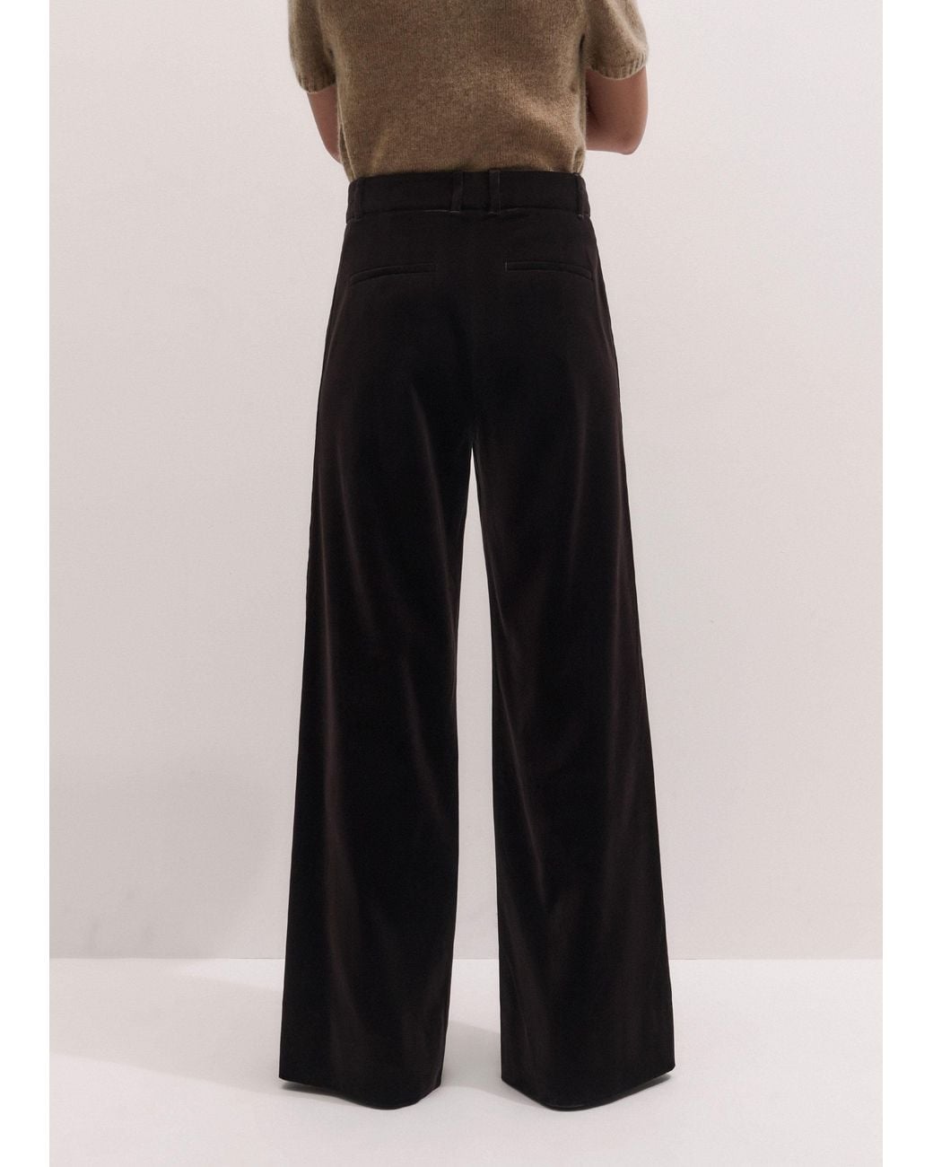 ME+EM Brown Wide Leg Trouser