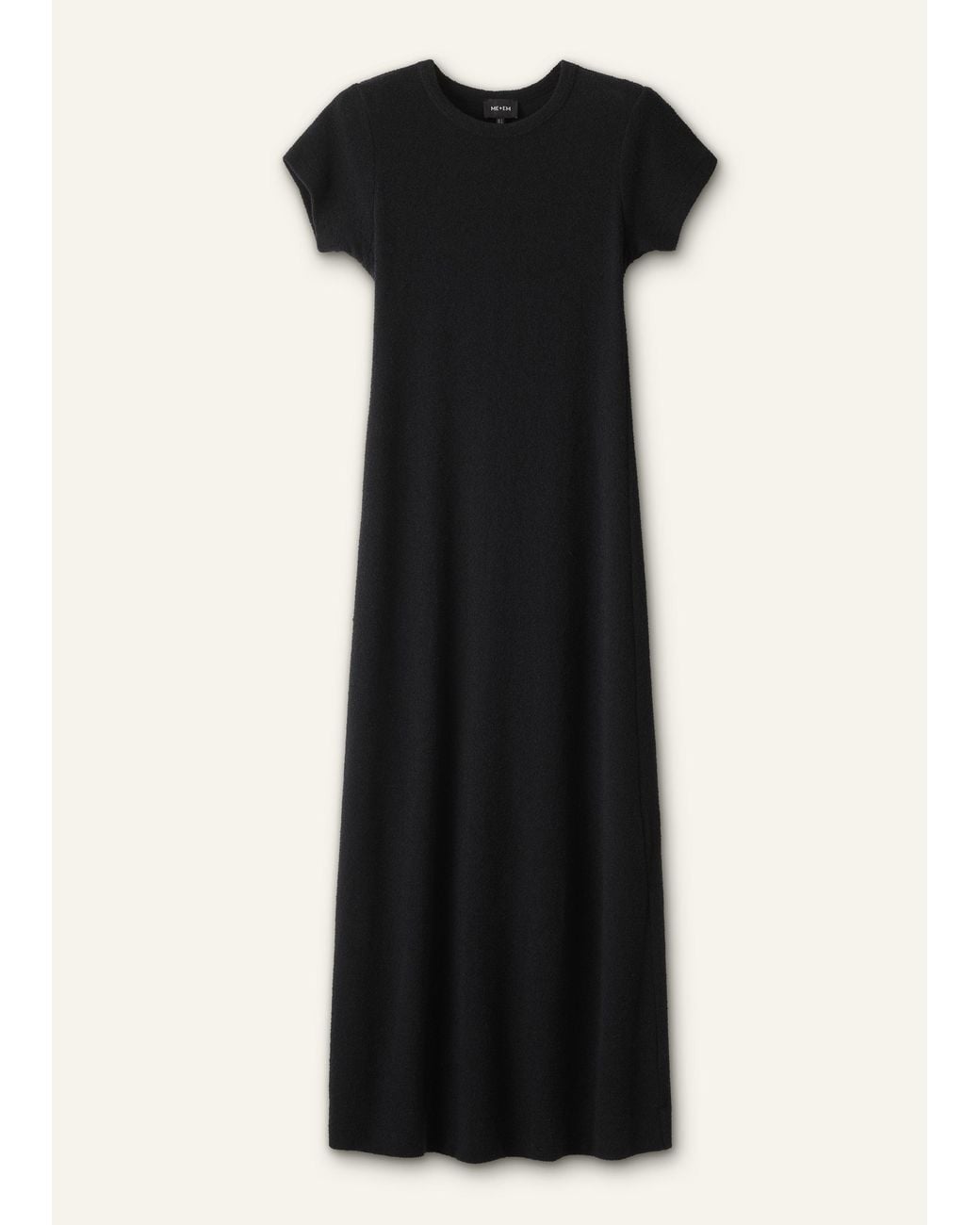 ME+EM Black Textured A Line Maxi Dress