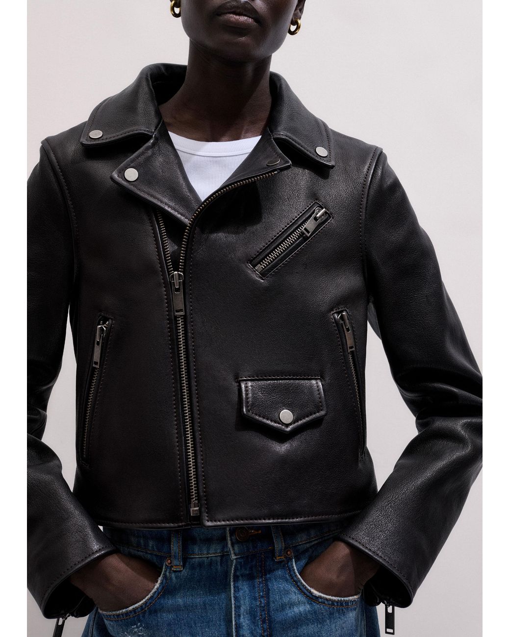 ME+EM Green The Perfect Little Biker Jacket