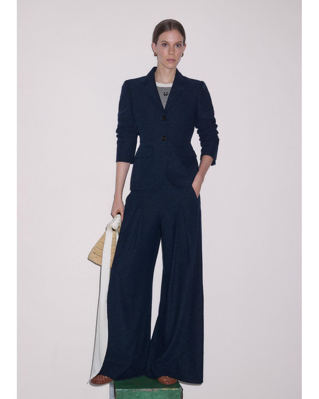 ME+EM Blue Event Ready Corset Jacket