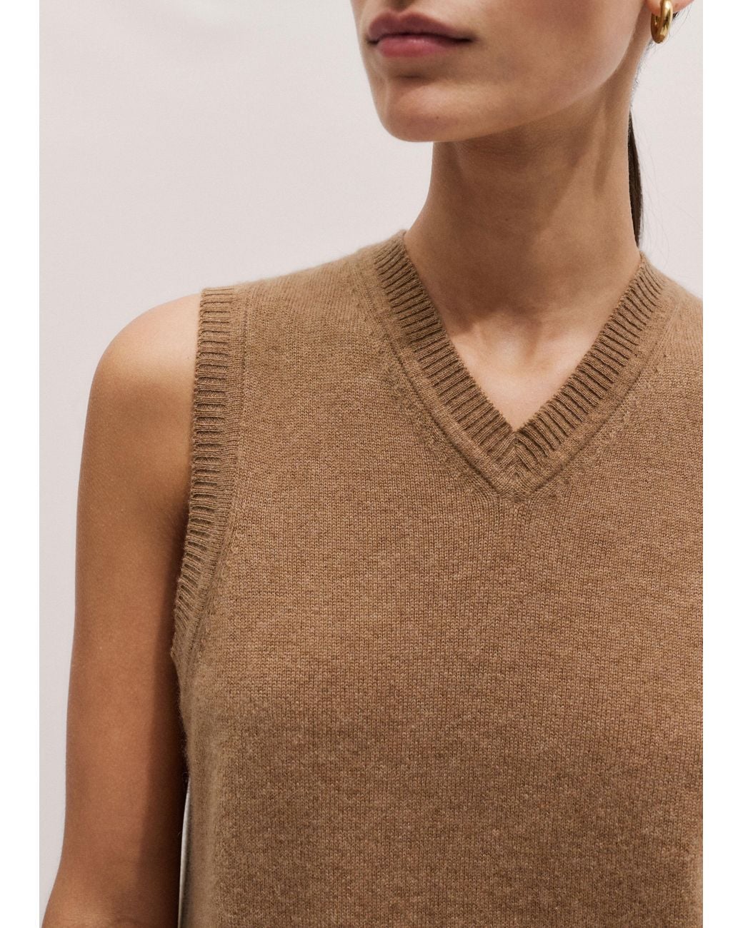 ME+EM Blue V-Neck Relaxed Knit Tank