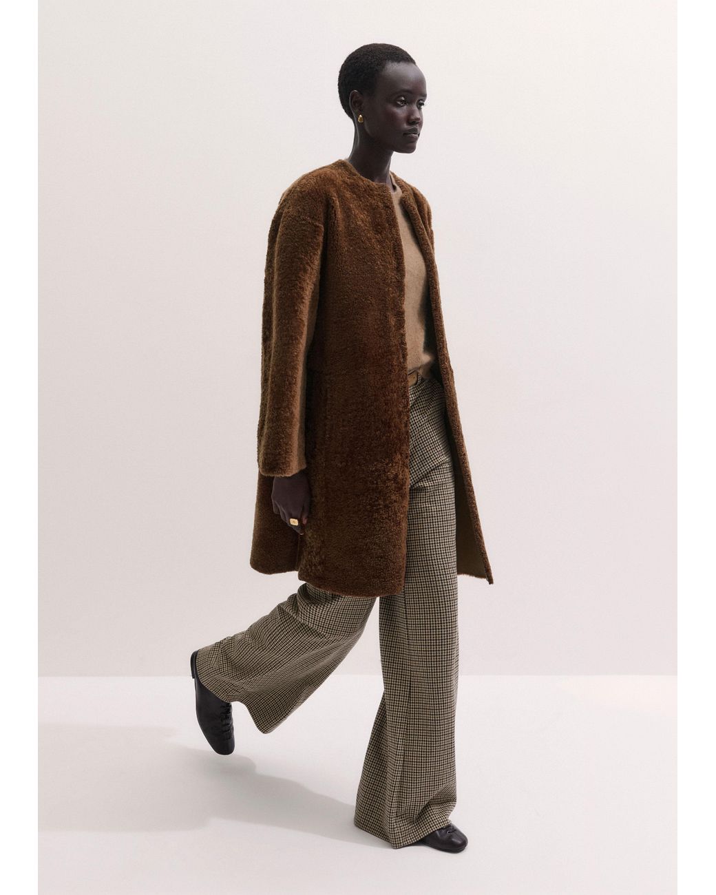 ME+EM Multicolor Shearling Coat