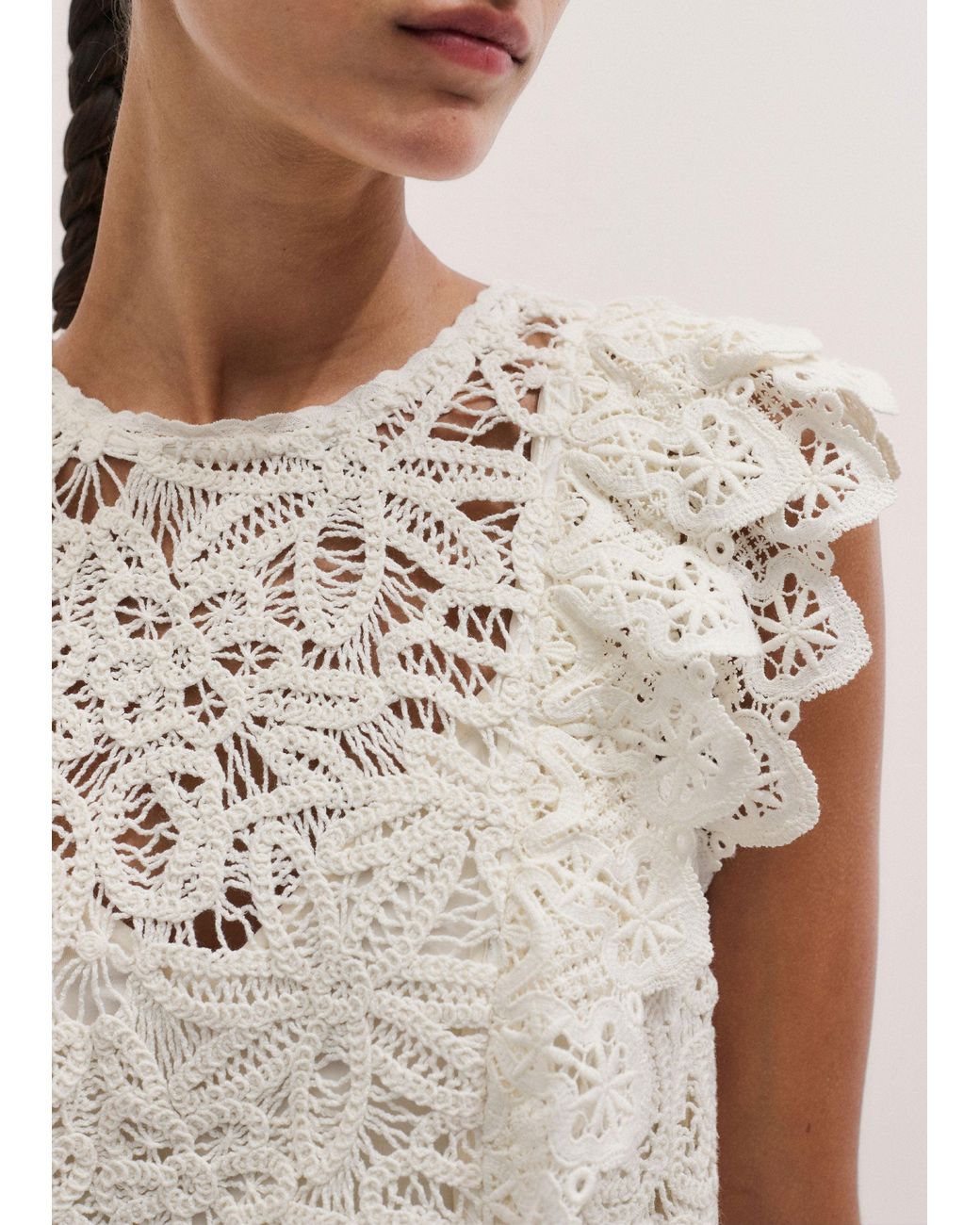 ME+EM White Cotton Lace Mini Dress + Slip