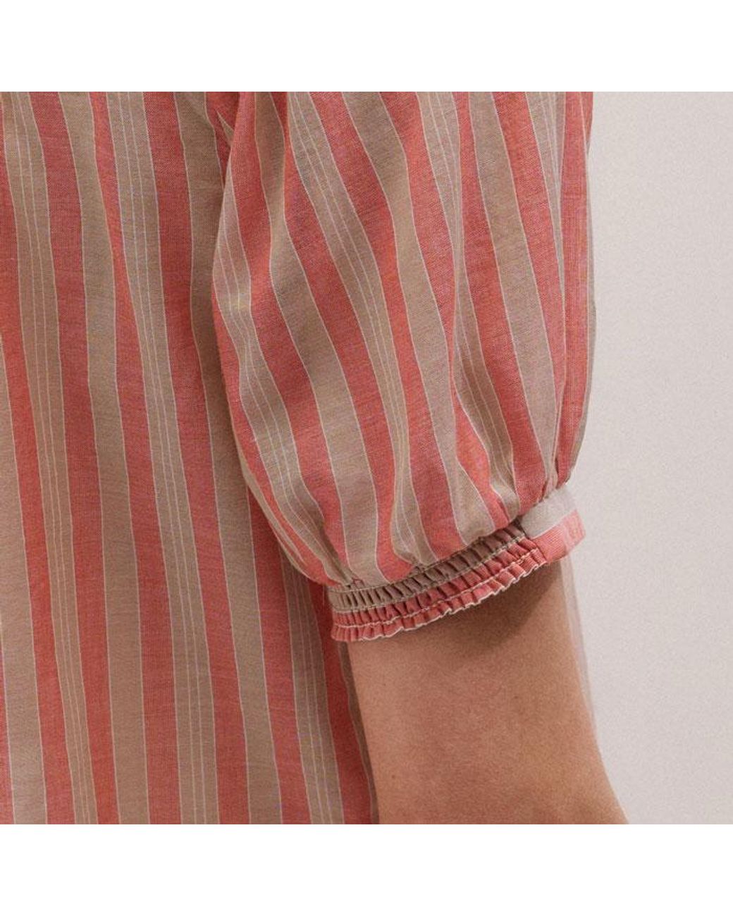 ME+EM Pink Stripe Blouse + Tie