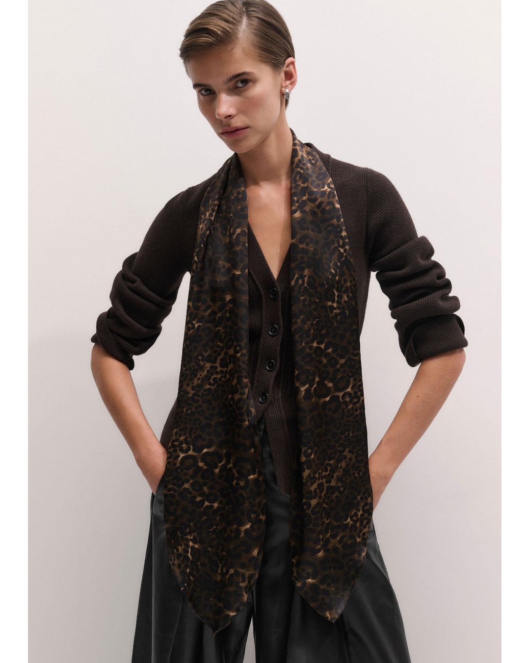 ME+EM Brown Evening Scarf