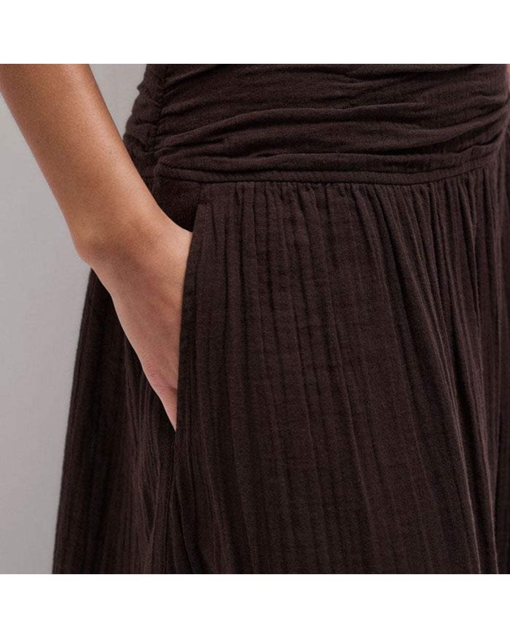 ME+EM Black Cheesecloth Maxi Skirt