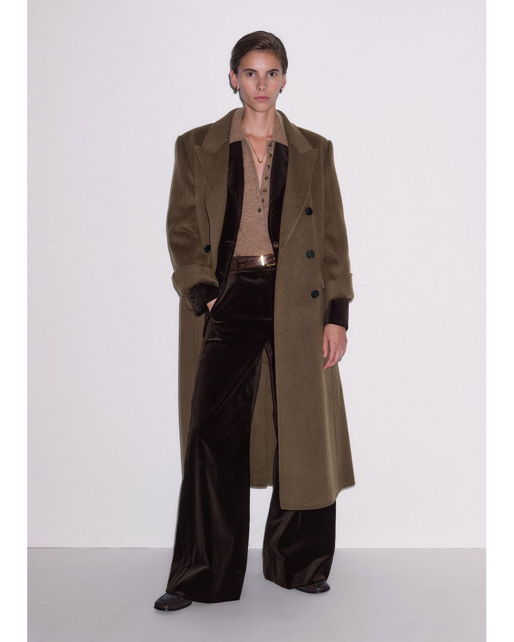 ME+EM Brown Wide Leg Trouser
