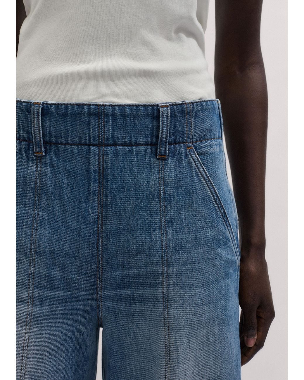 ME+EM Blue High Waist Wide-Leg Jean