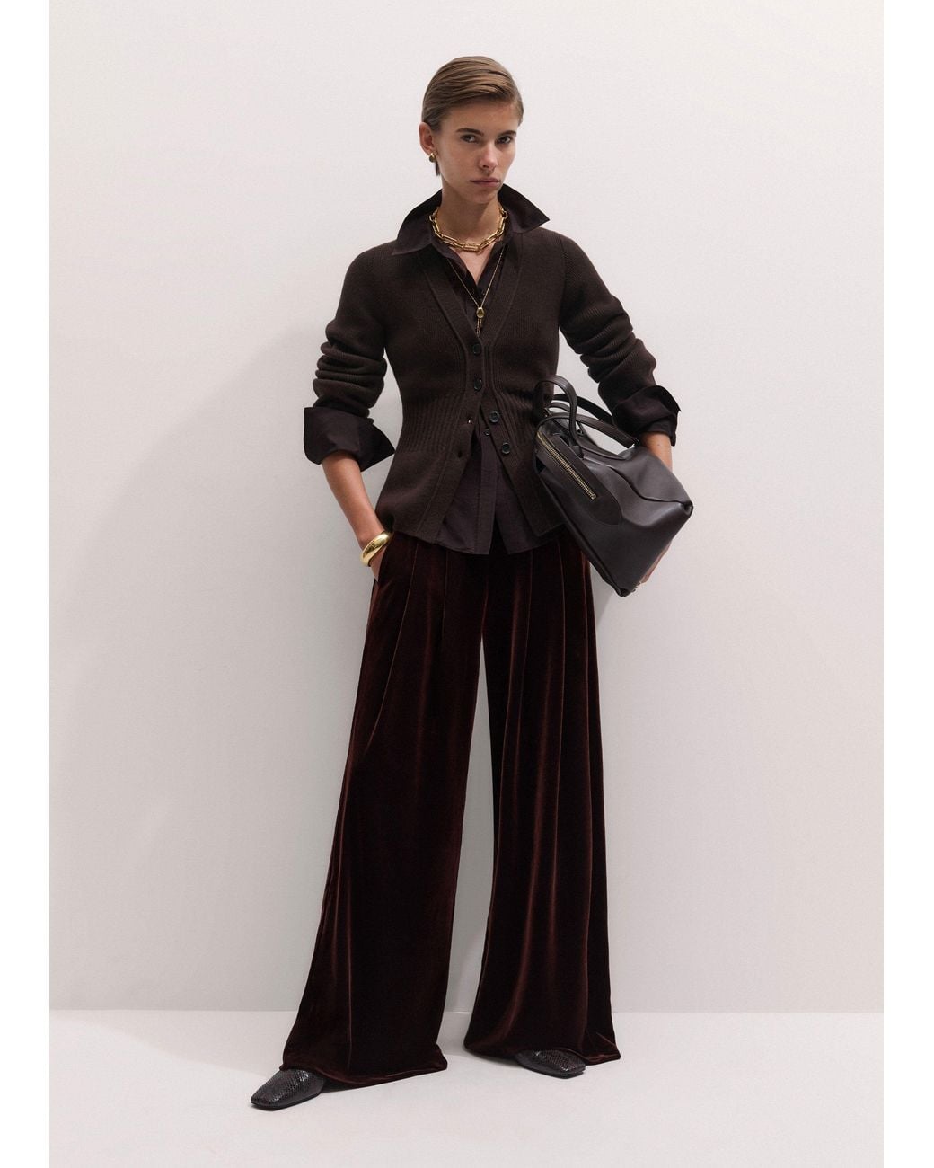 ME+EM Black Am-Pm Wide-Leg Pant