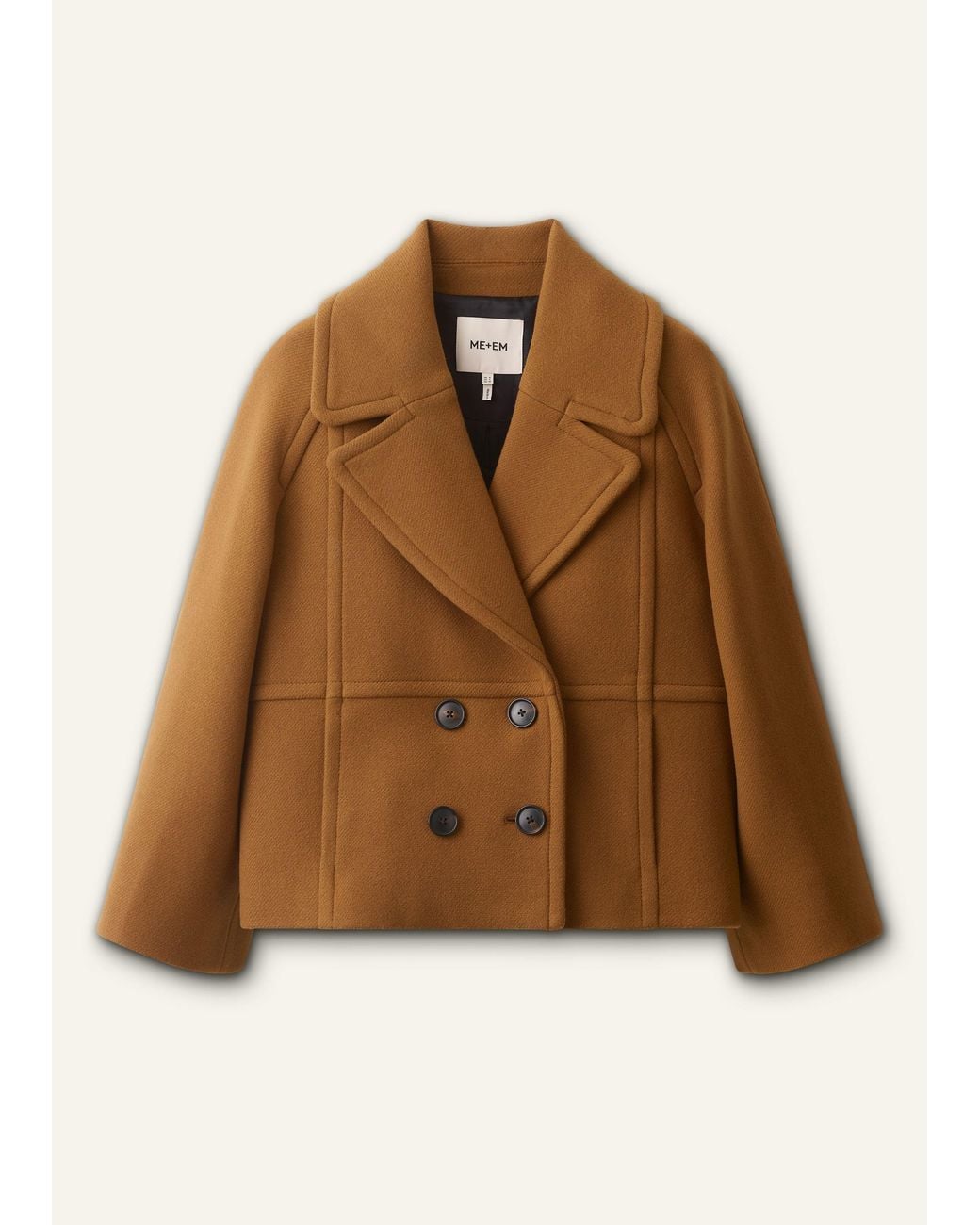 ME+EM Brown Crop Swing Coat