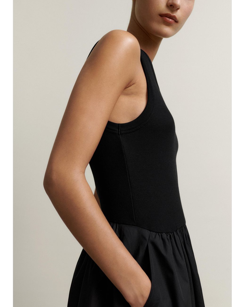 ME+EM Mixed Media Maxi Dress in Black | Lyst UK