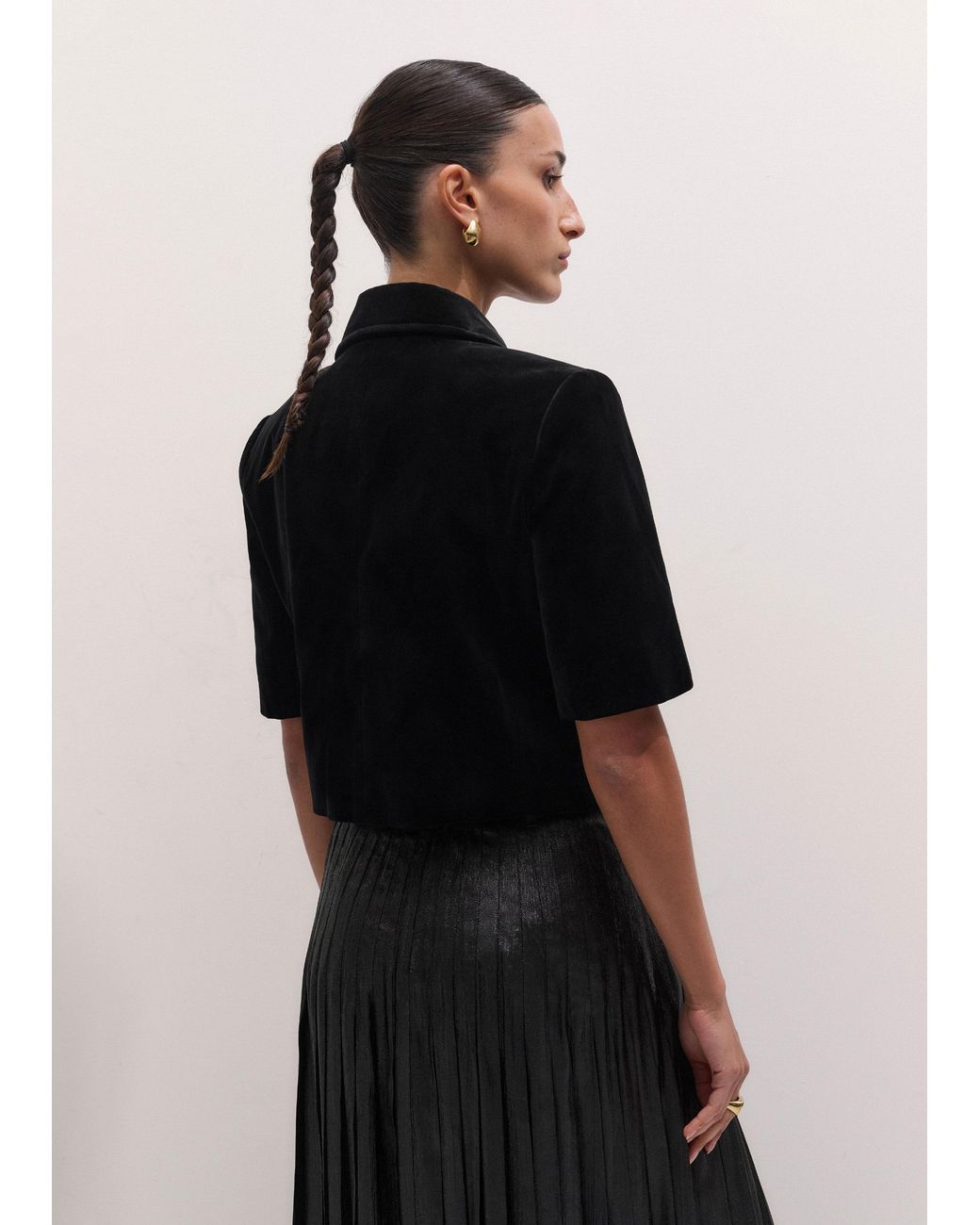 ME+EM Black Cropped Evening Jacket