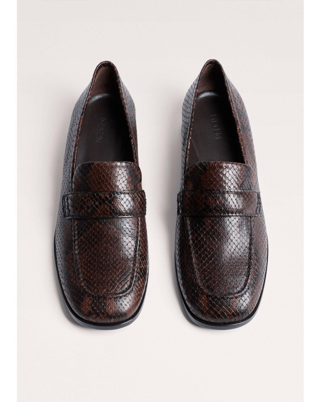 ME+EM White Square Toe Loafer Tan-Chocolate