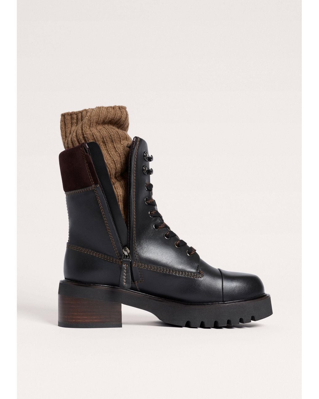ME+EM Black Hiking Boot-Chocolate