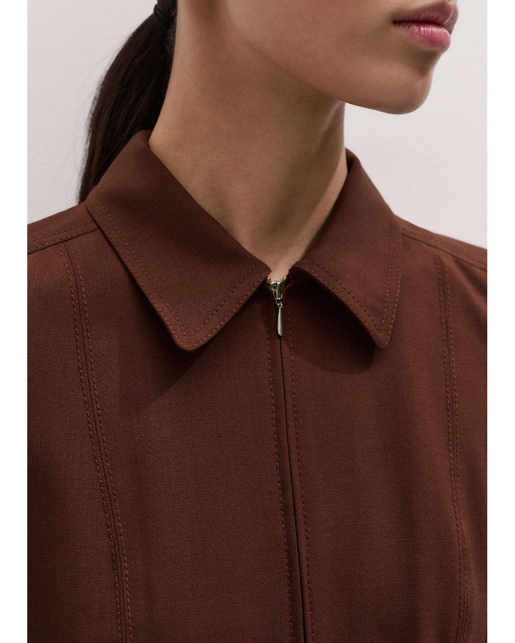 ME+EM Brown Fit And Flare Maxi Shirt Dress