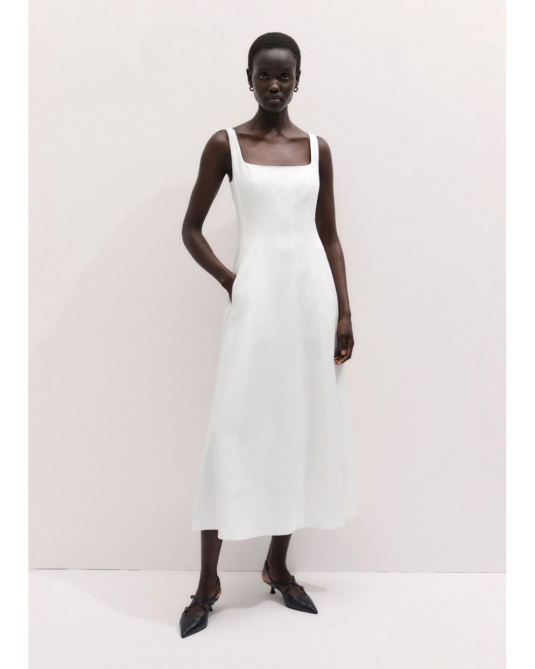 ME+EM Multicolor Contour Seamed Maxi Dress