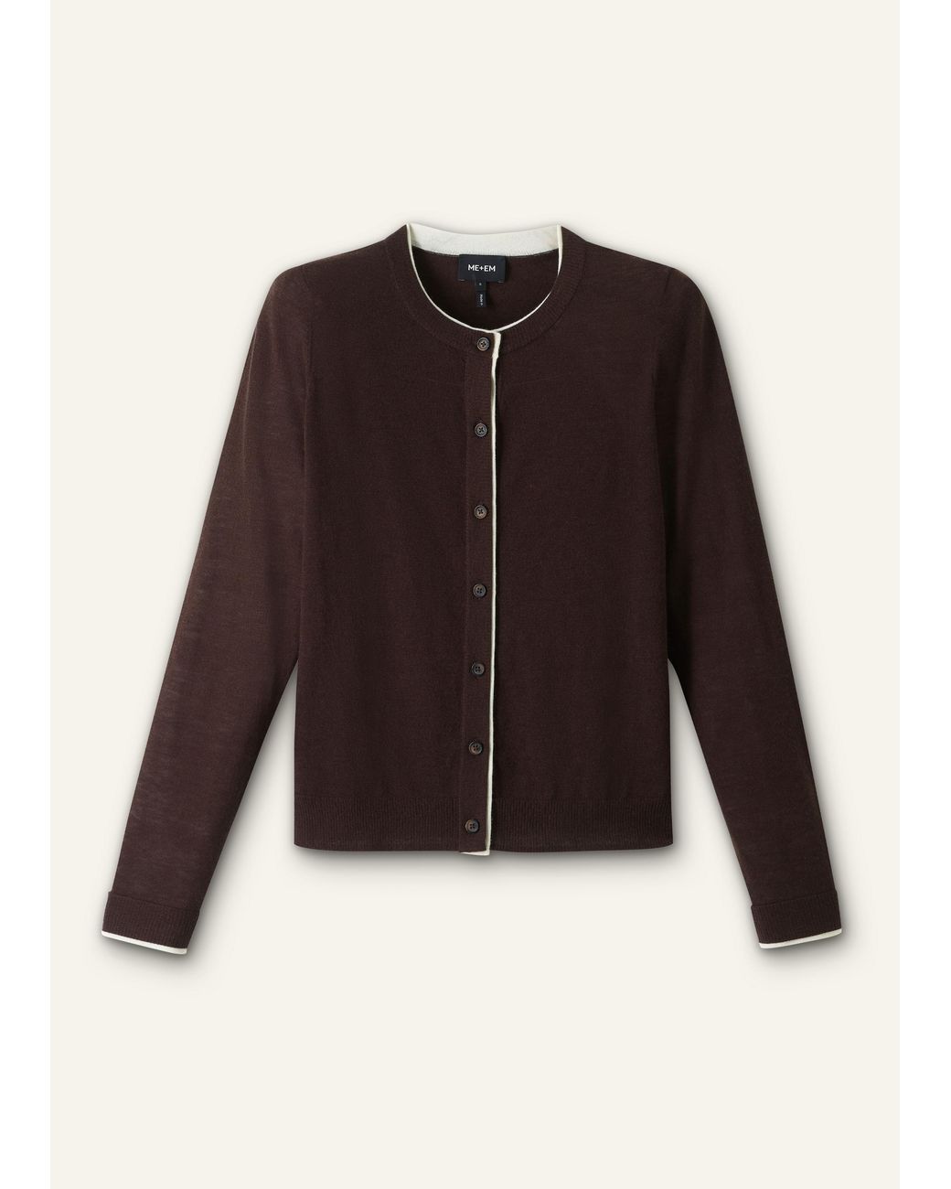 ME+EM Multicolor Barely There Contrast Slim Cardigan