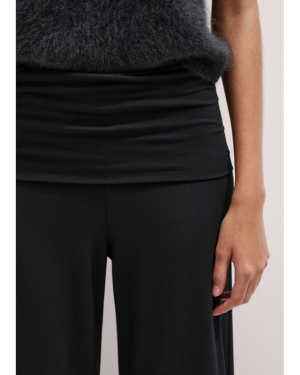 ME+EM Black Super Wide Palazzo Pant