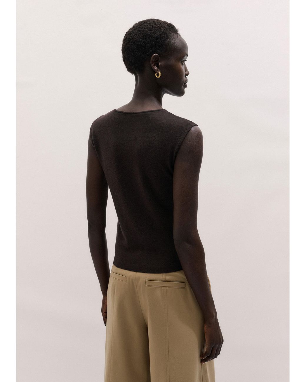 ME+EM Black Slim Knit Tank