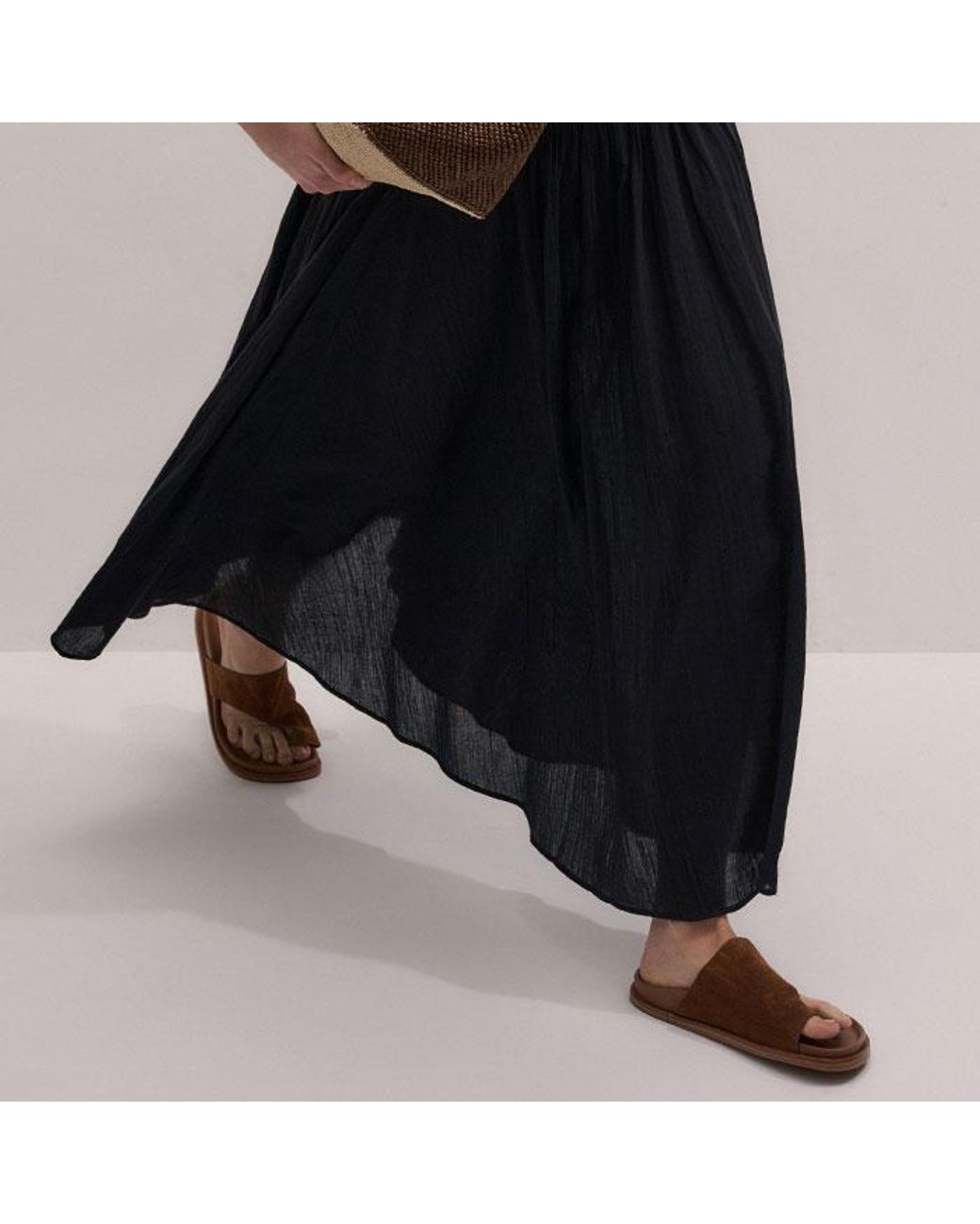 ME+EM Blue Cotton Gauze Maxi Skirt + Slip