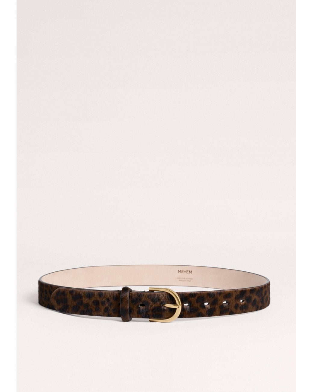 ME+EM Black 30Mm Classic Round Dark Leopard Belt
