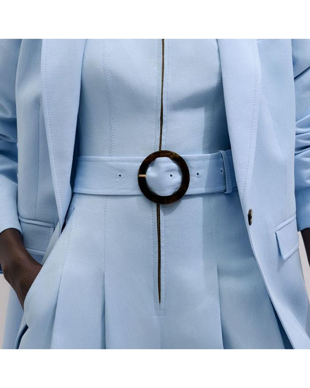 ME+EM Blue Event Ready Tailored Jumpsuit + Belt