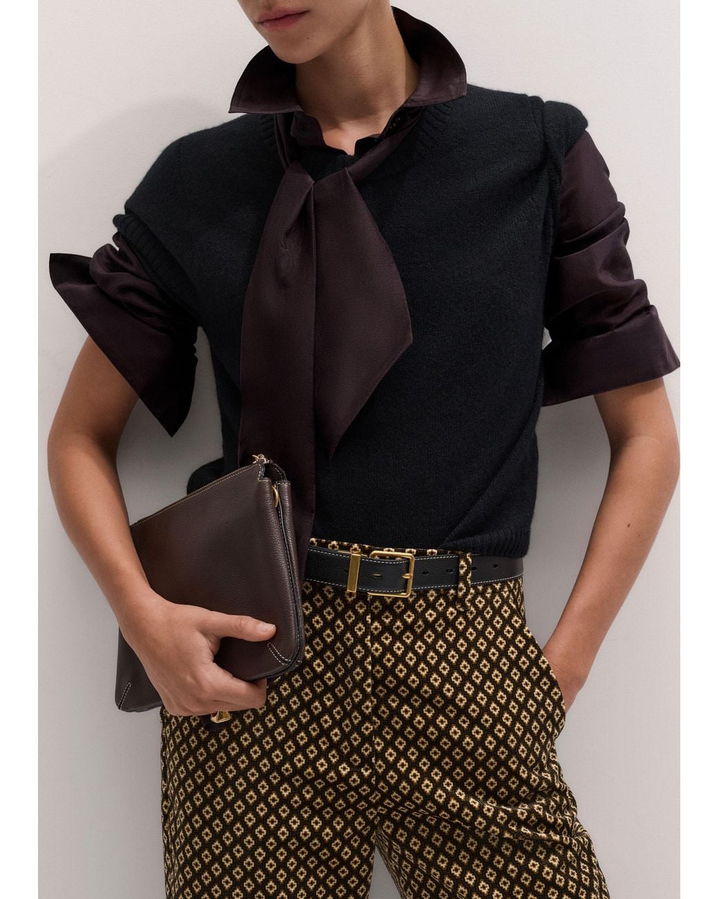 ME+EM Black Silk Cotton Cloud Layering Shirt + Tie