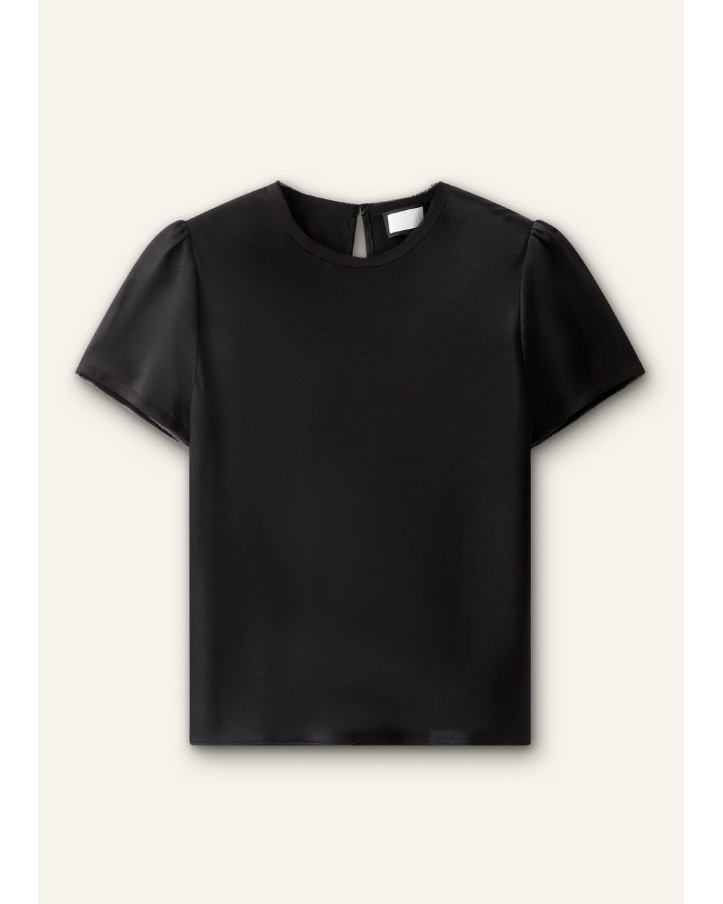 ME+EM Black Silk Satin Baby Tee