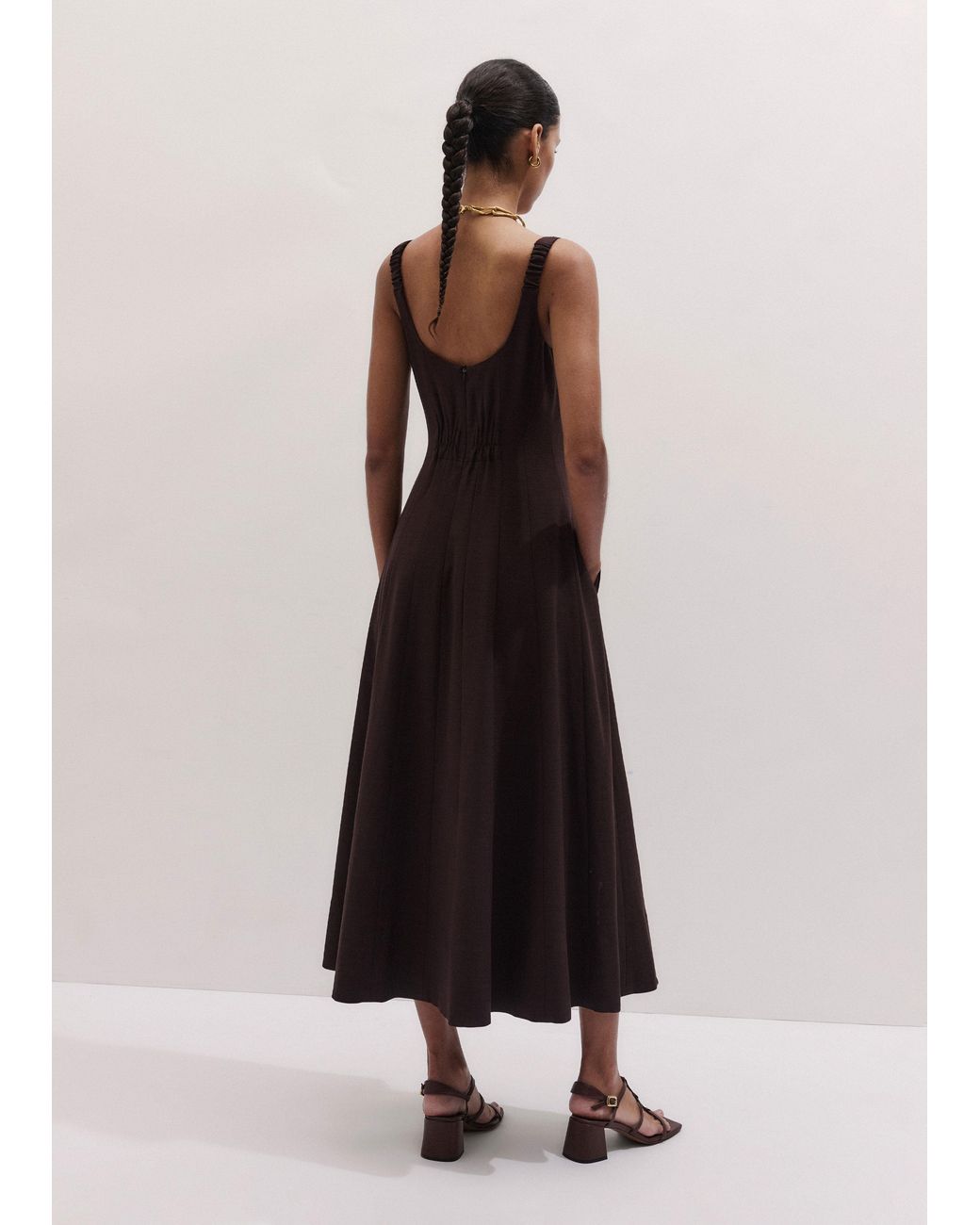 ME+EM Natural Contour Seamed Maxi Dress