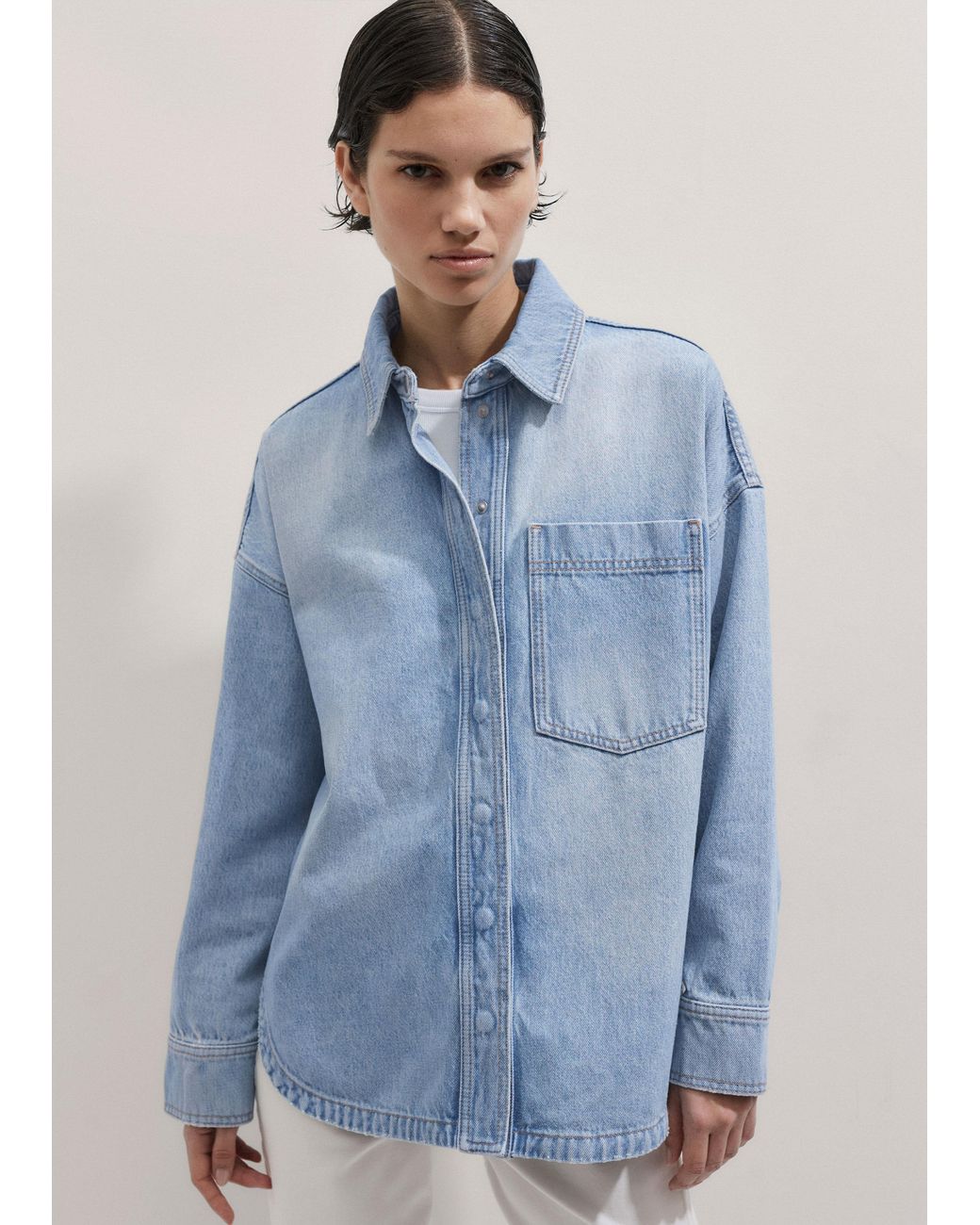 ME+EM Blue Oversized Denim Shacket