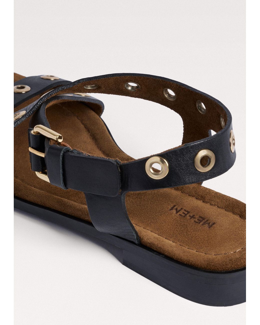 ME+EM Black Eyelet Sandal