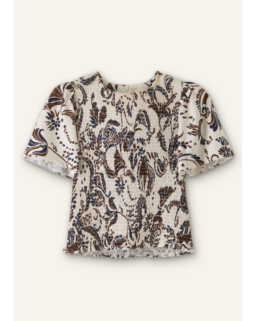 ME+EM Blue Silhouette Print Smock Top