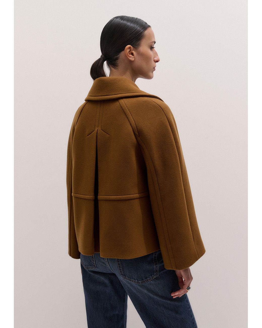 ME+EM Brown Crop Swing Coat